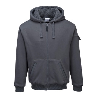 Portwest KS32 Pewter Jacket Hooded with Front Zip Opening 280g